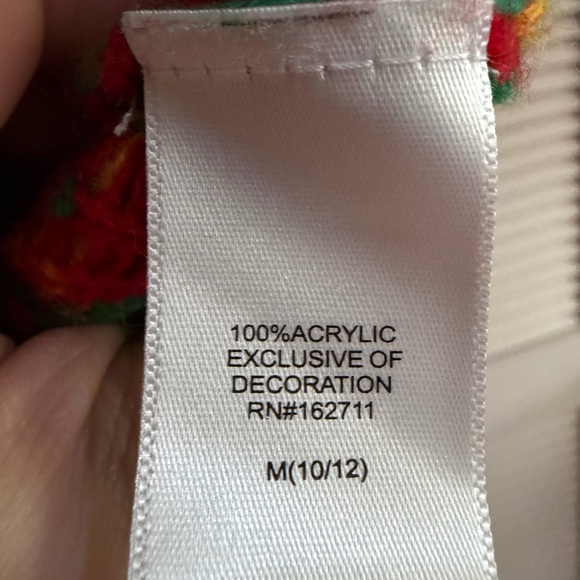 Boys Ugly Christmas Sweater Cats And Pizza - Small Hole See Pic Size M - Picture 6 of 7